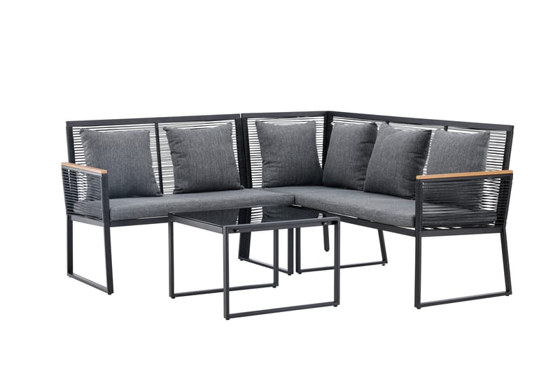Dallas Sofa Gruppe 5-personers - Sort - Have - Udendørs miljø - Altan & terrasse - Altanmøbler
