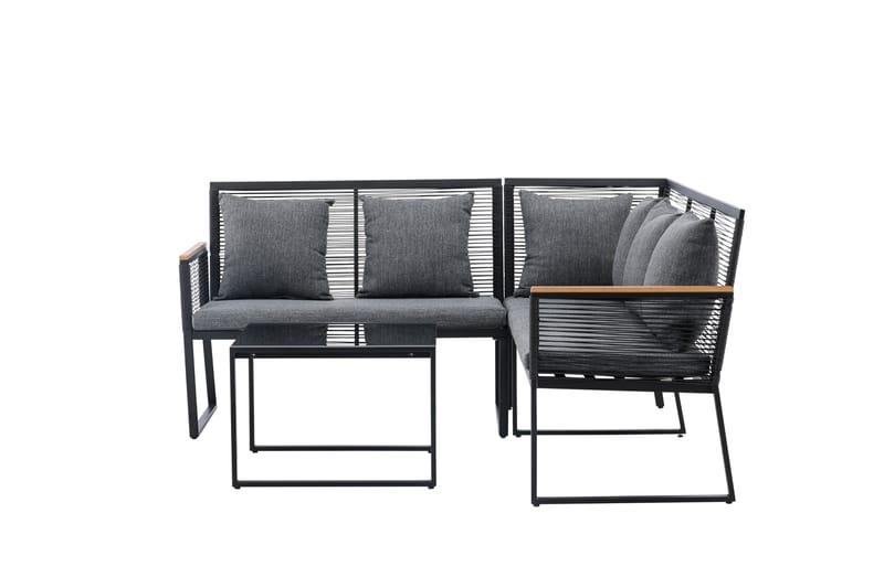 Dallas Sofa Gruppe 5-personers - Sort - Have - Udendørs miljø - Altan & terrasse - Altanmøbler