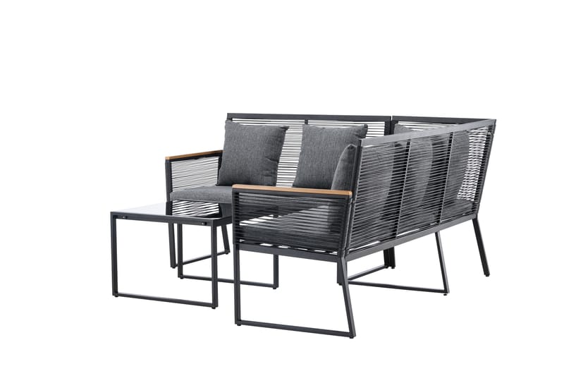 Dallas Sofa Gruppe 5-personers - Sort - Have - Udendørs miljø - Altan & terrasse - Altanmøbler