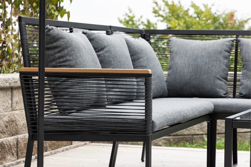 Dallas Sofa Gruppe 5-personers - Sort - Have - Udendørs miljø - Altan & terrasse - Altanmøbler