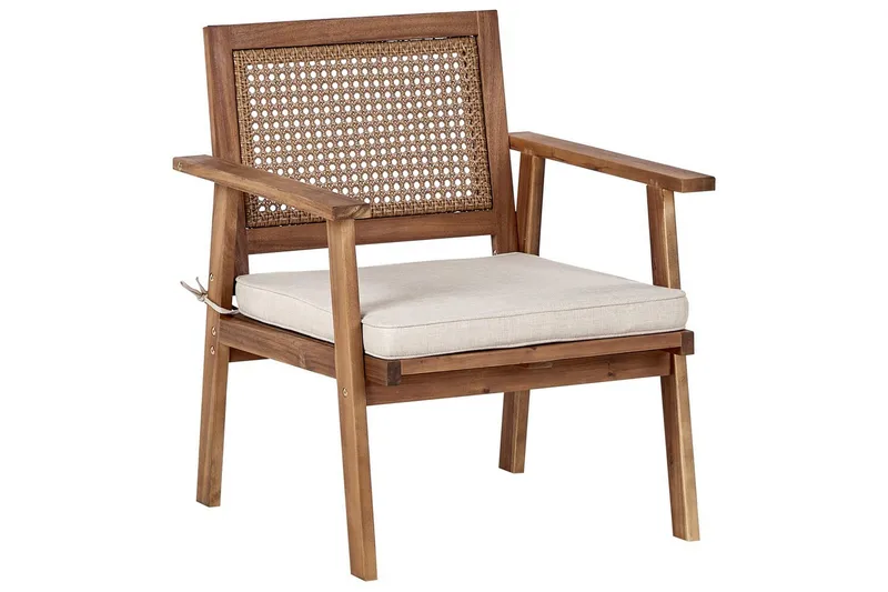 2-sitssoffa med fåtöljer Beliani Arenella Light wood||Beige - Havemøbler - Loungemøbler - Sofagrupper udendørs