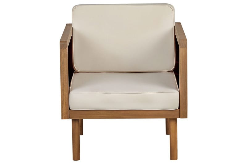 3-sitssoffa med fåtöljer Beliani Baratti Light wood||Beige - Havemøbler - Loungemøbler - Sofagrupper udendørs