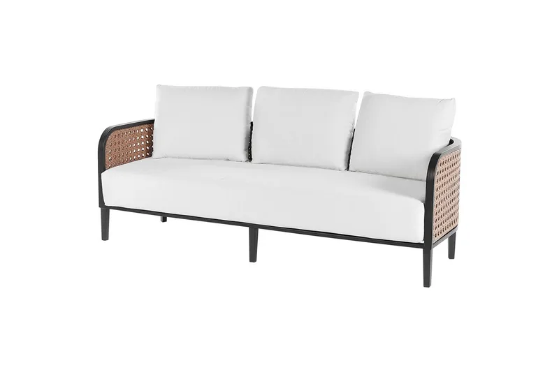3-sitssoffa med fåtöljer Beliani Montefalco White||Black - Havemøbler - Loungemøbler - Sofagrupper udendørs