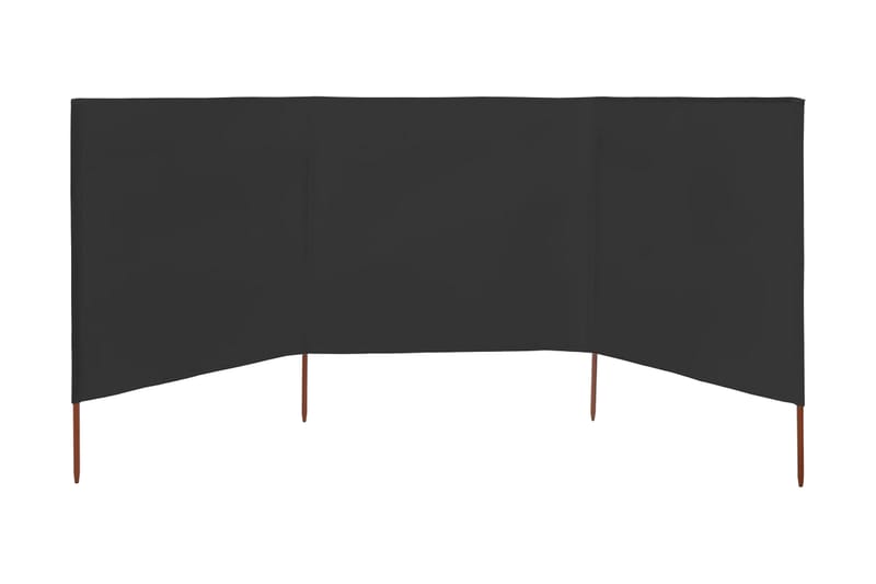 3-Panels Læsejl 400x160 cm Stof Antracitgrå - Grå - Skærm - Sikkerhed & læhegn altan - Afskærmning & vindsejl