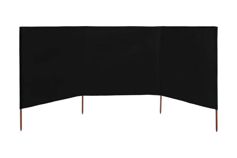 3-Panels Læsejl 400x120 cm Stof Sort - Sort - Sikkerhed & læhegn altan - Afskærmning & vindsejl - Skærm