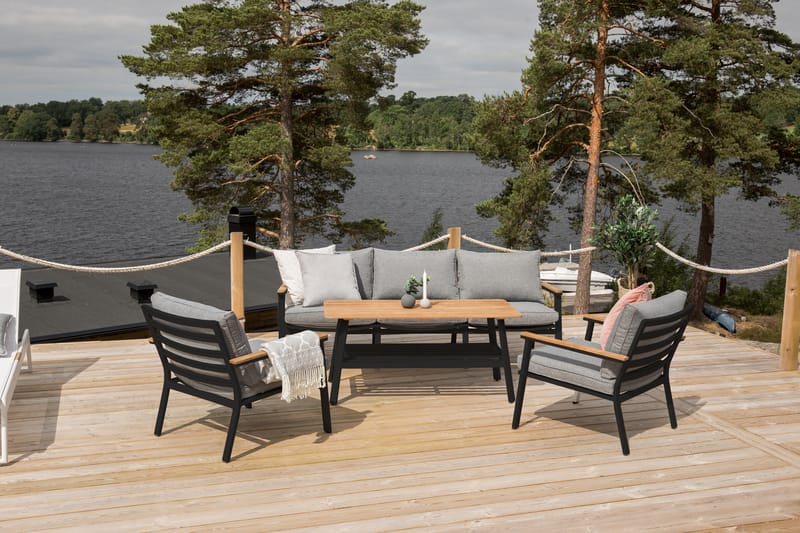 Brasilia Loungesæt Sort - Venture Home - Have - Udendørs miljø - Altan & terrasse - Altanmøbler