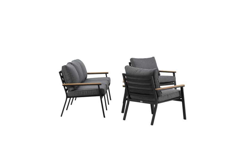 Brasilia Loungesæt Sort - Venture Home - Have - Udendørs miljø - Altan & terrasse - Altanmøbler