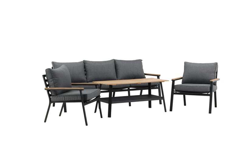 Brasilia Loungesæt Sort - Venture Home - Have - Udendørs miljø - Altan & terrasse - Altanmøbler
