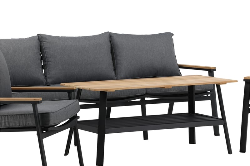 Brasilia Loungesæt Sort - Venture Home - Have - Udendørs miljø - Altan & terrasse - Altanmøbler