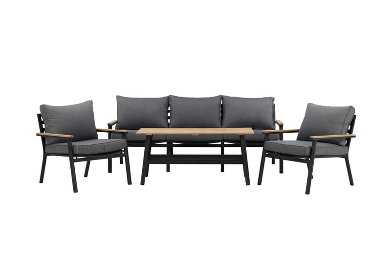 Brasilia Loungesæt Sort - Venture Home - Have - Udendørs miljø - Altan & terrasse - Altanmøbler