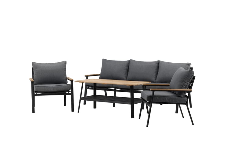 Brasilia Loungesæt Sort - Venture Home - Have - Udendørs miljø - Altan & terrasse - Altanmøbler