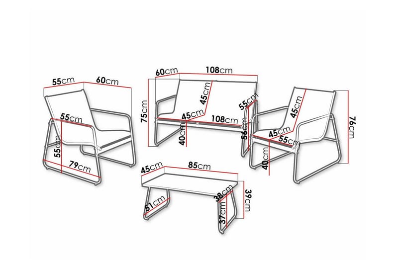 Corpach Soffgrupp Anthracite - Have - Udendørs miljø - Altan & terrasse - Altanmøbler