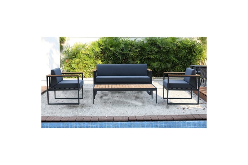 Dalarö Loungesæt 4-sæder Blå - Lyfco - Have - Udendørs miljø - Altan & terrasse - Altanmøbler
