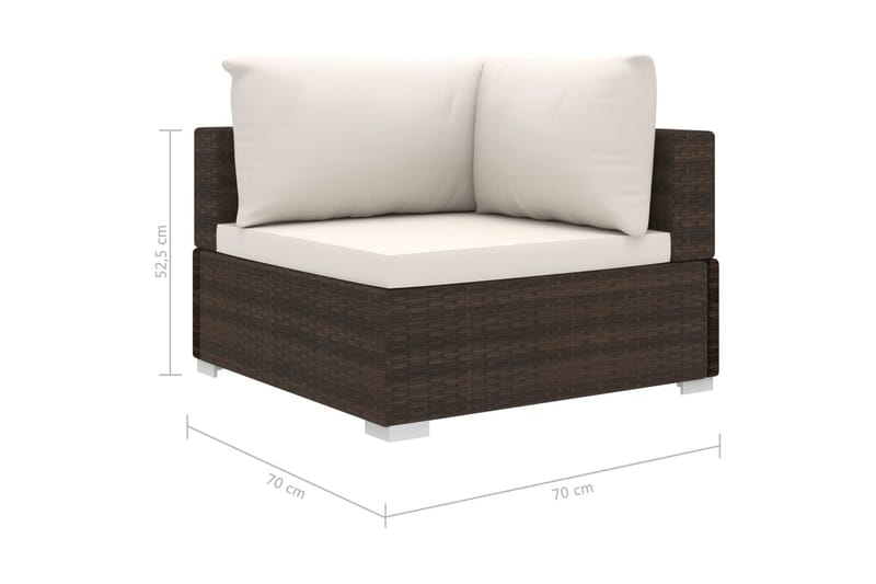 Haveloungesæt 10 Dele Med Hynder Polyrattan Brun - Have - Udendørs miljø - Altan & terrasse - Altanmøbler