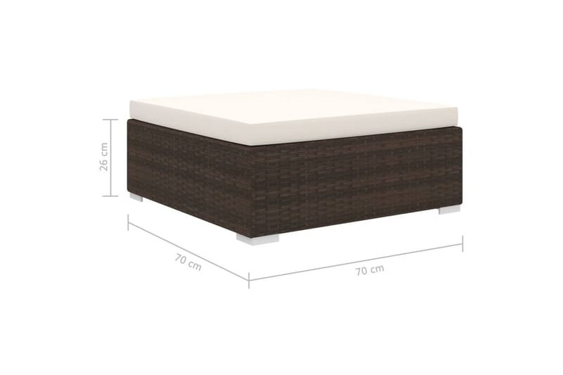 Haveloungesæt 10 Dele Med Hynder Polyrattan Brun - Have - Udendørs miljø - Altan & terrasse - Altanmøbler