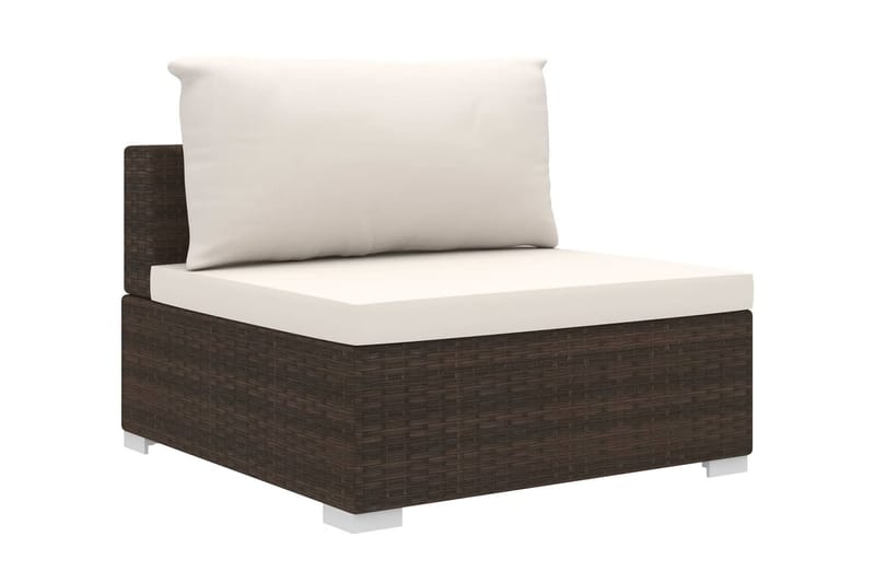 Haveloungesæt 10 Dele Med Hynder Polyrattan Brun - Have - Udendørs miljø - Altan & terrasse - Altanmøbler