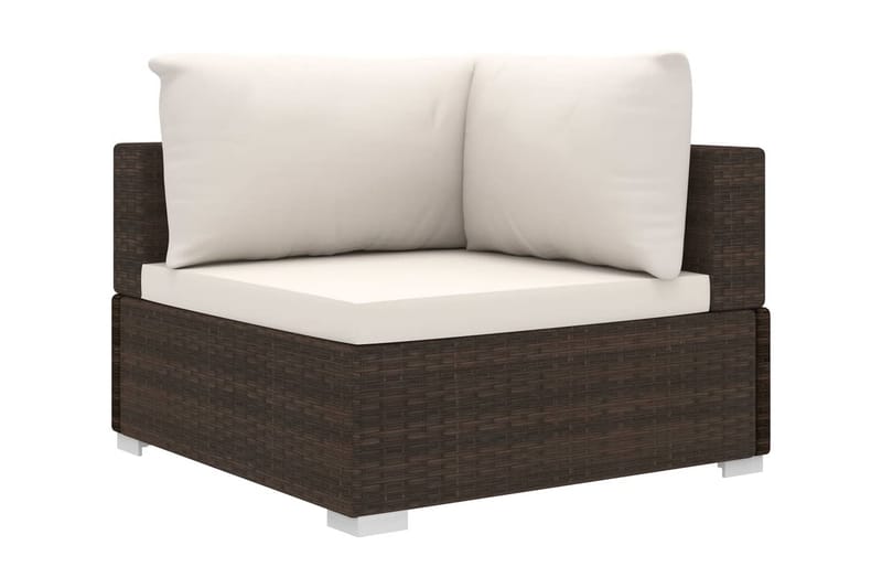 Haveloungesæt 10 Dele Med Hynder Polyrattan Brun - Have - Udendørs miljø - Altan & terrasse - Altanmøbler
