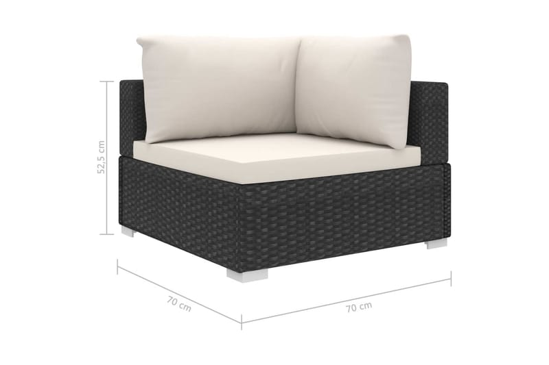 Haveloungesæt 10 Dele Med Hynder Polyrattan Sort - Have - Udendørs miljø - Altan & terrasse - Altanmøbler