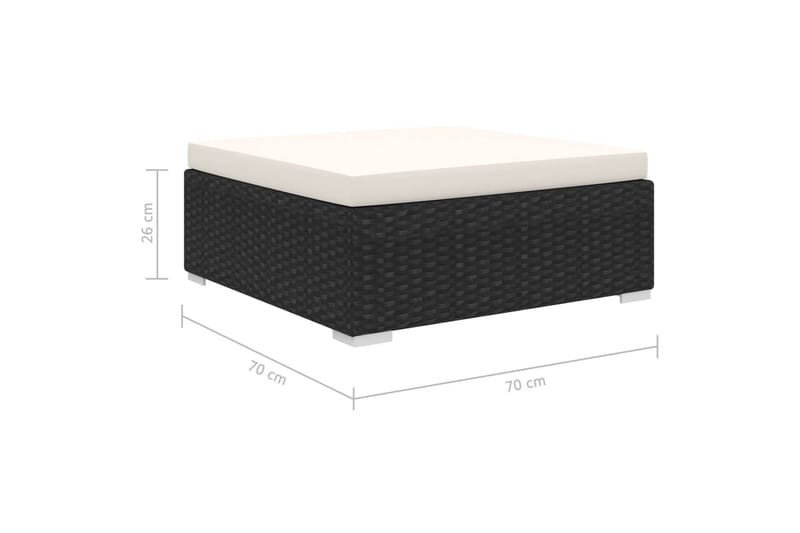 Haveloungesæt 10 Dele Med Hynder Polyrattan Sort - Have - Udendørs miljø - Altan & terrasse - Altanmøbler