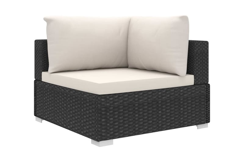 Haveloungesæt 10 Dele Med Hynder Polyrattan Sort - Have - Udendørs miljø - Altan & terrasse - Altanmøbler