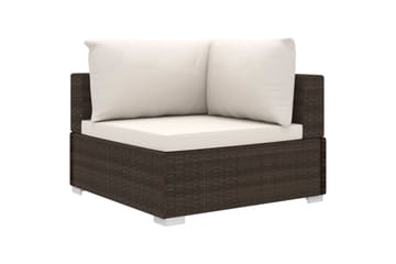 Haveloungesæt 11 Dele Med Hynder Polyrattan Brun - Have - Udendørs miljø - Altan & terrasse - Altanmøbler