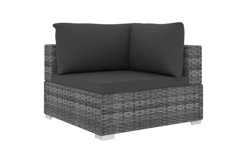 Haveloungesæt 11 Dele Med Hynder Polyrattan Grå - Have - Udendørs miljø - Altan & terrasse - Altanmøbler