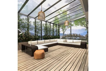 Haveloungesæt 11 Dele Med Hynder Polyrattan Brun - Have - Udendørs miljø - Altan & terrasse - Altanmøbler