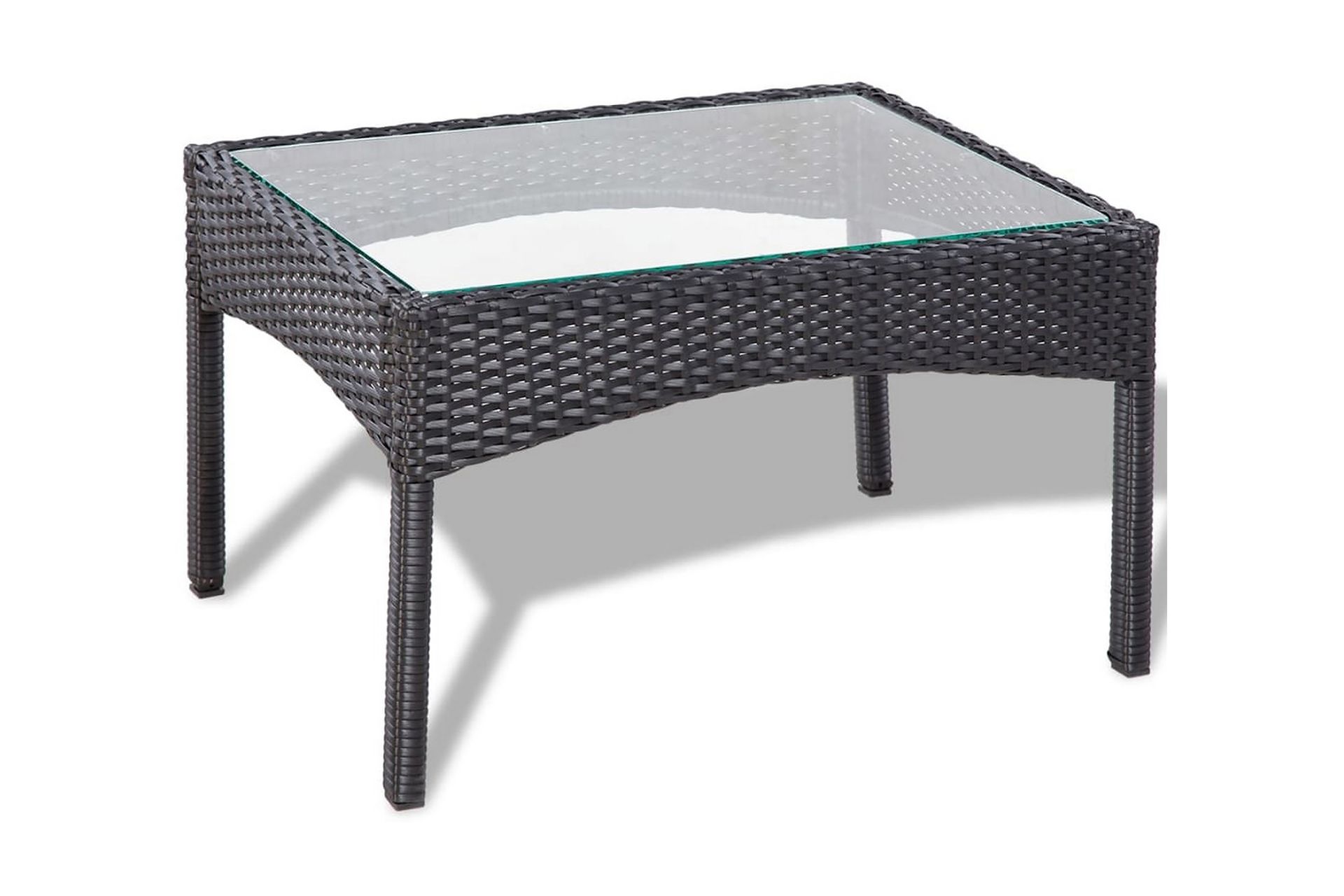 Haveloungesæt 4 Dele Med Hynder Polyrattan Sort - Sort - Have - Udendørs miljø - Altan & terrasse - Altanmøbler