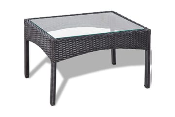 Haveloungesæt 4 Dele Med Hynder Polyrattan Sort - Sort - Have - Udendørs miljø - Altan & terrasse - Altanmøbler