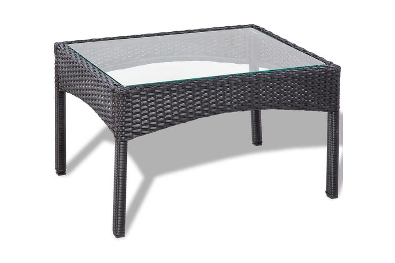 Haveloungesæt 4 Dele Med Hynder Polyrattan Sort - Sort - Have - Udendørs miljø - Altan & terrasse - Altanmøbler