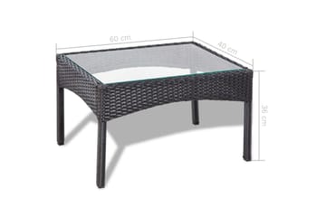Haveloungesæt 4 Dele Med Hynder Polyrattan Sort - Sort - Have - Udendørs miljø - Altan & terrasse - Altanmøbler