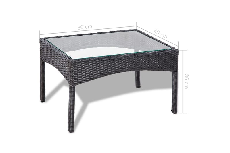 Haveloungesæt 4 Dele Med Hynder Polyrattan Sort - Sort - Have - Udendørs miljø - Altan & terrasse - Altanmøbler