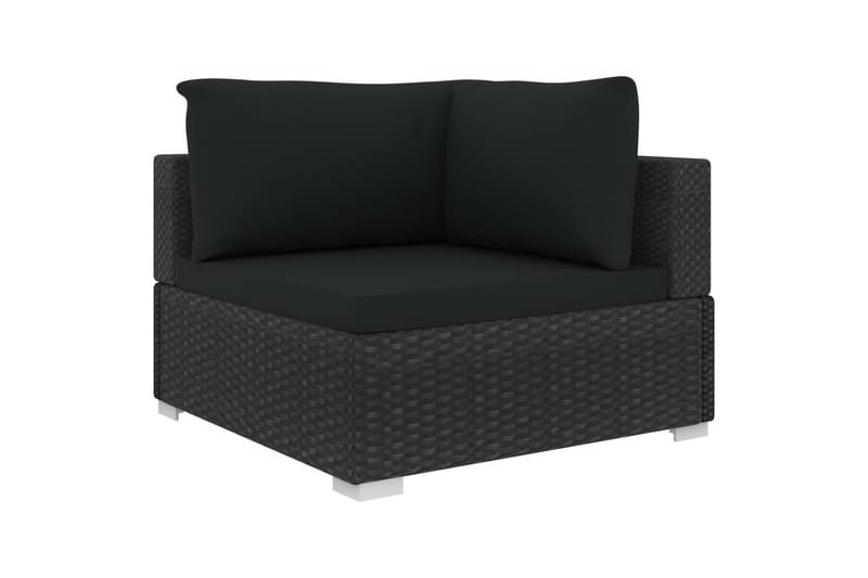 Haveloungesæt 4 dele med hynder polyrattan sort - Sort - Have - Udendørs miljø - Altan & terrasse - Altanmøbler