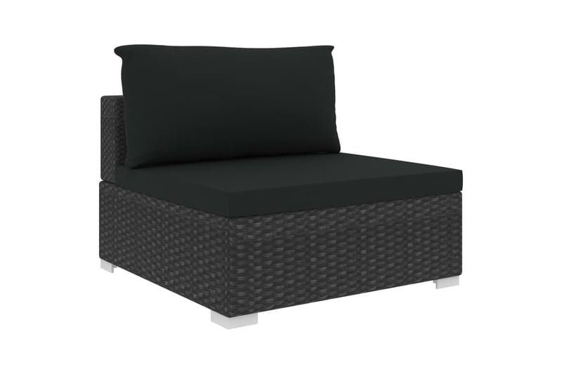Haveloungesæt 4 dele med hynder polyrattan sort - Sort - Have - Udendørs miljø - Altan & terrasse - Altanmøbler