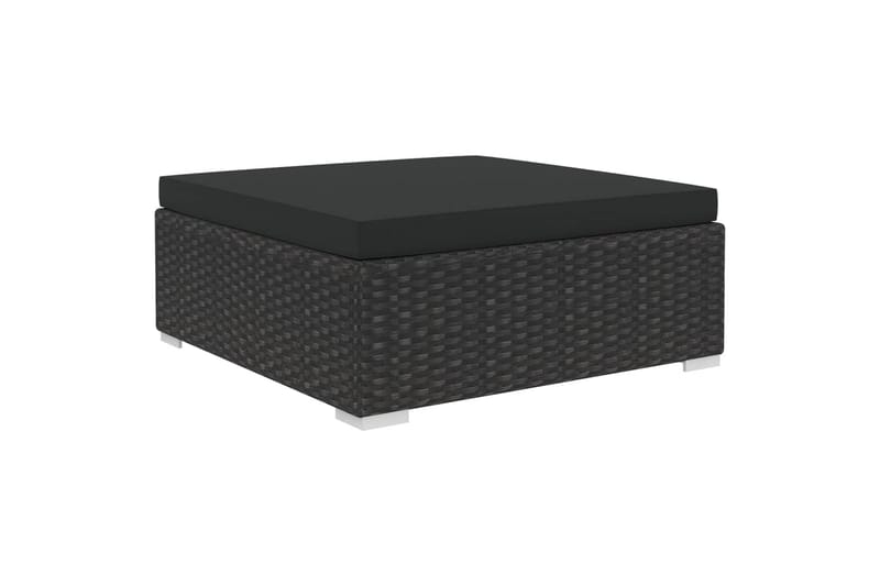 Haveloungesæt 4 dele med hynder polyrattan sort - Sort - Have - Udendørs miljø - Altan & terrasse - Altanmøbler
