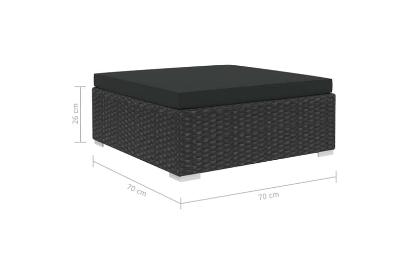 Haveloungesæt 4 dele med hynder polyrattan sort - Sort - Have - Udendørs miljø - Altan & terrasse - Altanmøbler
