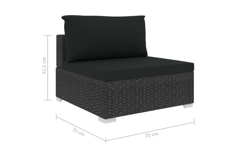 Haveloungesæt 4 dele med hynder polyrattan sort - Sort - Have - Udendørs miljø - Altan & terrasse - Altanmøbler