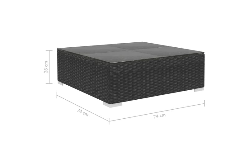 Haveloungesæt 4 dele med hynder polyrattan sort - Sort - Have - Udendørs miljø - Altan & terrasse - Altanmøbler