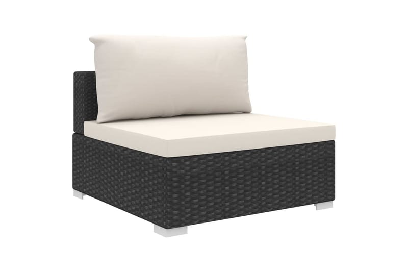 Haveloungesæt 9 dele med hynder polyrattan sort - Sort - Have - Udendørs miljø - Altan & terrasse - Altanmøbler