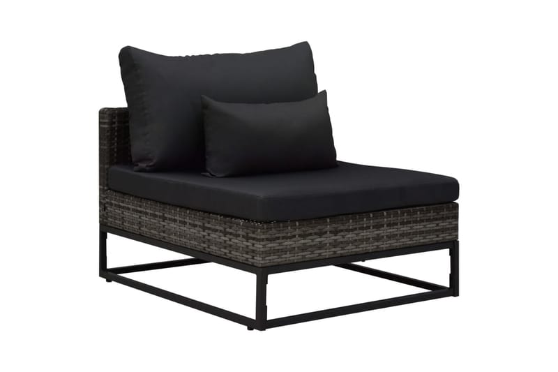 Havesofasæt 4 Dele med Hynder Polyrattan Grå - Grå - Have - Udendørs miljø - Altan & terrasse - Altanmøbler