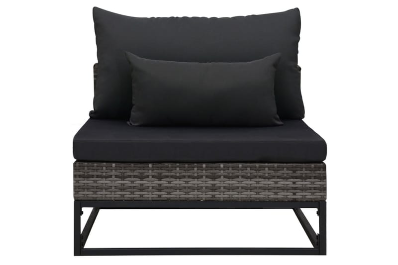 Havesofasæt 4 Dele med Hynder Polyrattan Grå - Grå - Have - Udendørs miljø - Altan & terrasse - Altanmøbler
