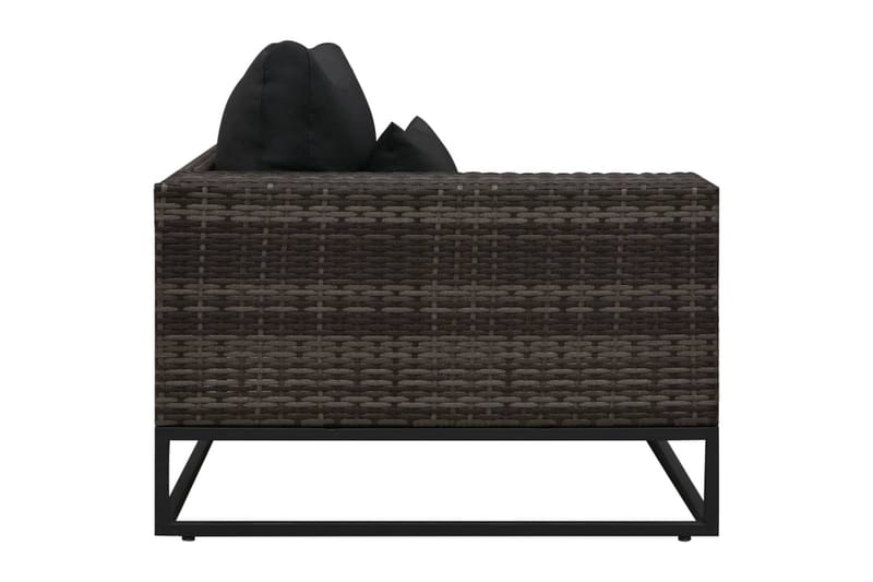 Havesofasæt 4 Dele med Hynder Polyrattan Grå - Grå - Have - Udendørs miljø - Altan & terrasse - Altanmøbler