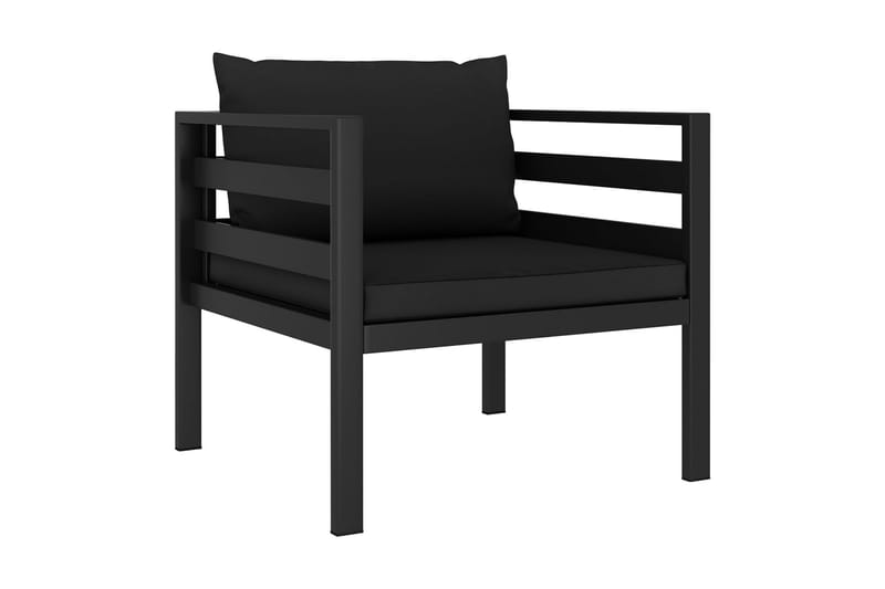 Loungesæt med Hynder 6 Dele Aluminium Antracitgrå - Grå - Have - Udendørs miljø - Altan & terrasse - Altanmøbler