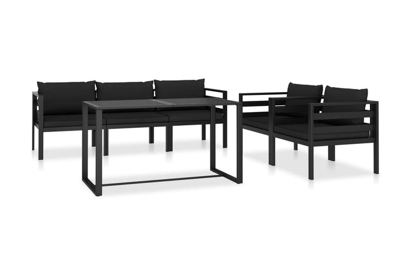 Loungesæt med Hynder 6 Dele Aluminium Antracitgrå - Grå - Have - Udendørs miljø - Altan & terrasse - Altanmøbler