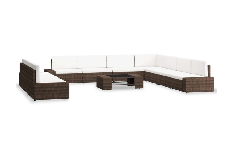 Loungesæt Til Haven 10 Dele Polyrattan Brun - Brun - Have - Udendørs miljø - Altan & terrasse - Altanmøbler