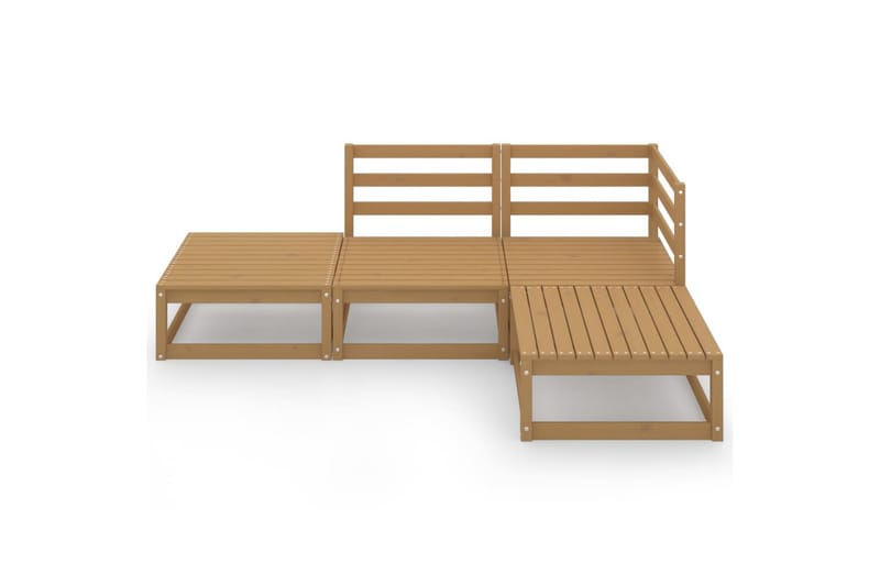 loungesæt til haven 4 dele massivt fyrretræ gyldenbrun - Brun - Have - Udendørs miljø - Altan & terrasse - Altanmøbler