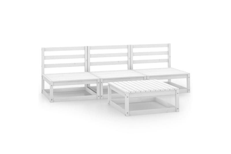 loungesæt til haven 4 dele massivt fyrretræ hvid - Hvid - Have - Udendørs miljø - Altan & terrasse - Altanmøbler