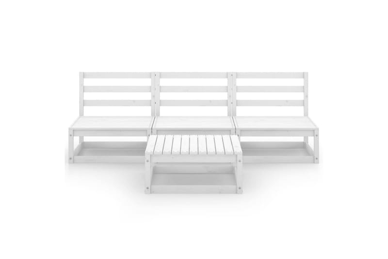 loungesæt til haven 4 dele massivt fyrretræ hvid - Hvid - Have - Udendørs miljø - Altan & terrasse - Altanmøbler