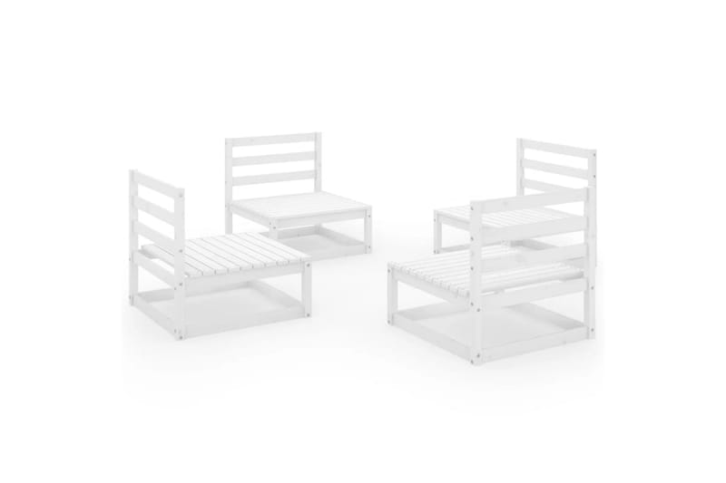 loungesæt til haven 4 dele massivt fyrretræ hvid - Hvid - Have - Udendørs miljø - Altan & terrasse - Altanmøbler