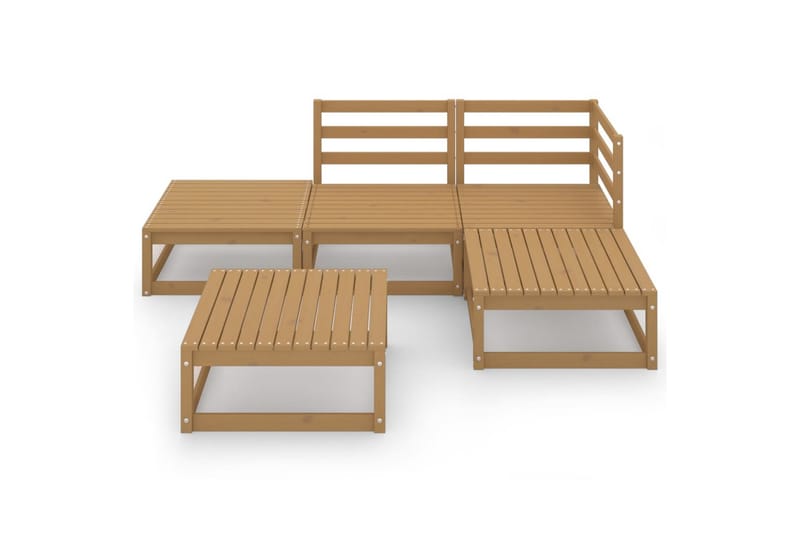 loungesæt til haven 5 dele massivt fyrretræ gyldenbrun - Brun - Have - Udendørs miljø - Altan & terrasse - Altanmøbler